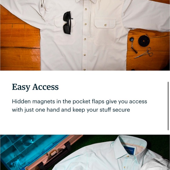 NWT Poncho Men Outdoors Long Sleeve Shirt, Size Regular M, Grey Ghost - Picture 5 of 11